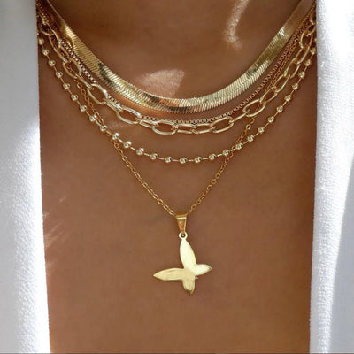 Vintage Gold Boho Layered Necklace Set for Women - Smarsty