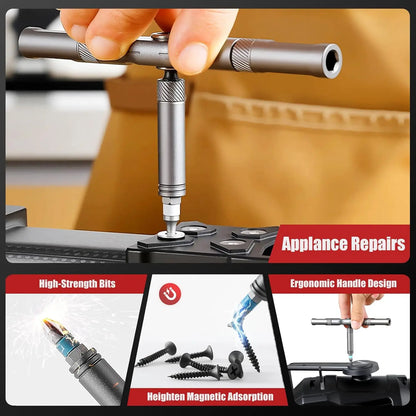 VMAN 24in1 Multifunction Ratchet Screwdriver Set Multi Magnetic Bits Mini Repair Tool Kit Household Tool For PC & Desk Etc.