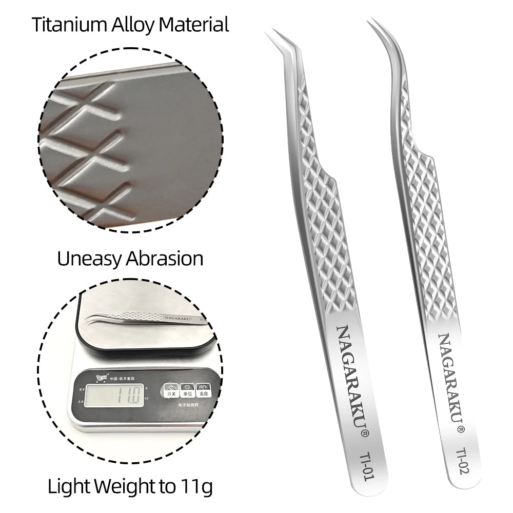 NAGARAKU Stainless Steel Eyelash Extension Tweezers Precision Grip - Smarsty