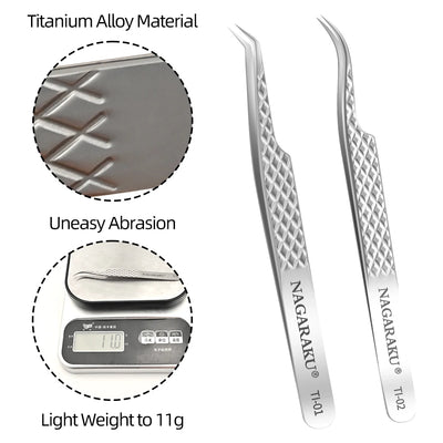 NAGARAKU Stainless Steel Eyelash Extension Tweezers Precision Grip - Smarsty