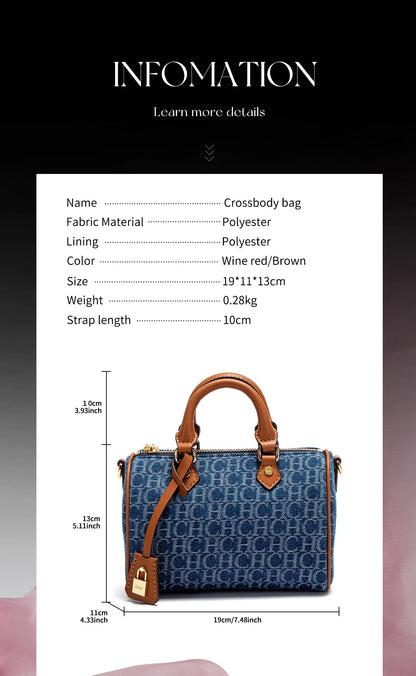 Women Shoulder Bag 2025 Cowboy Splicing Pillow Handbag - Smarsty