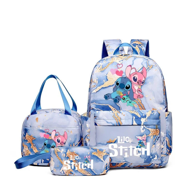 Cartoon Print Kids Backpack Set Large Capacity Lunch Bag - Smarsty