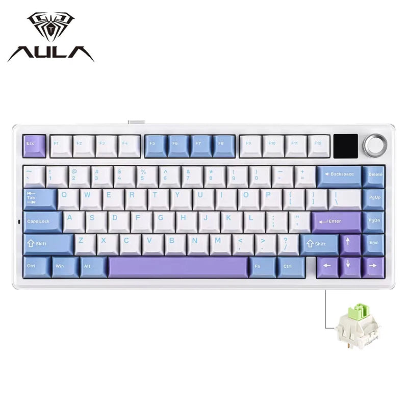 Gaming Mechanical Keyboard 75 Percent Hot Swap TFT Screen