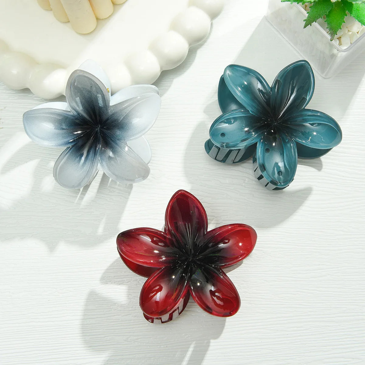 3Pcs Summer Flower Hair Claw Clips Secure Hold For Women - Smarsty