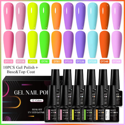12Pcs Macaron Gel Nail Polish Set For Long Lasting Manicure - Smarsty