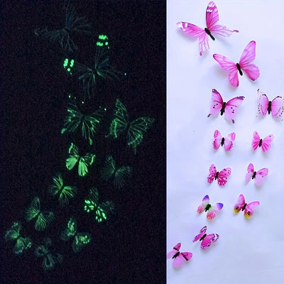 3D Luminous Butterfly Wall Stickers for Creative Home Decor - Smarsty