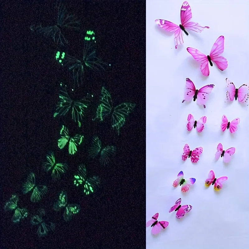 3D Luminous Butterfly Wall Stickers for Creative Home Decor - Smarsty
