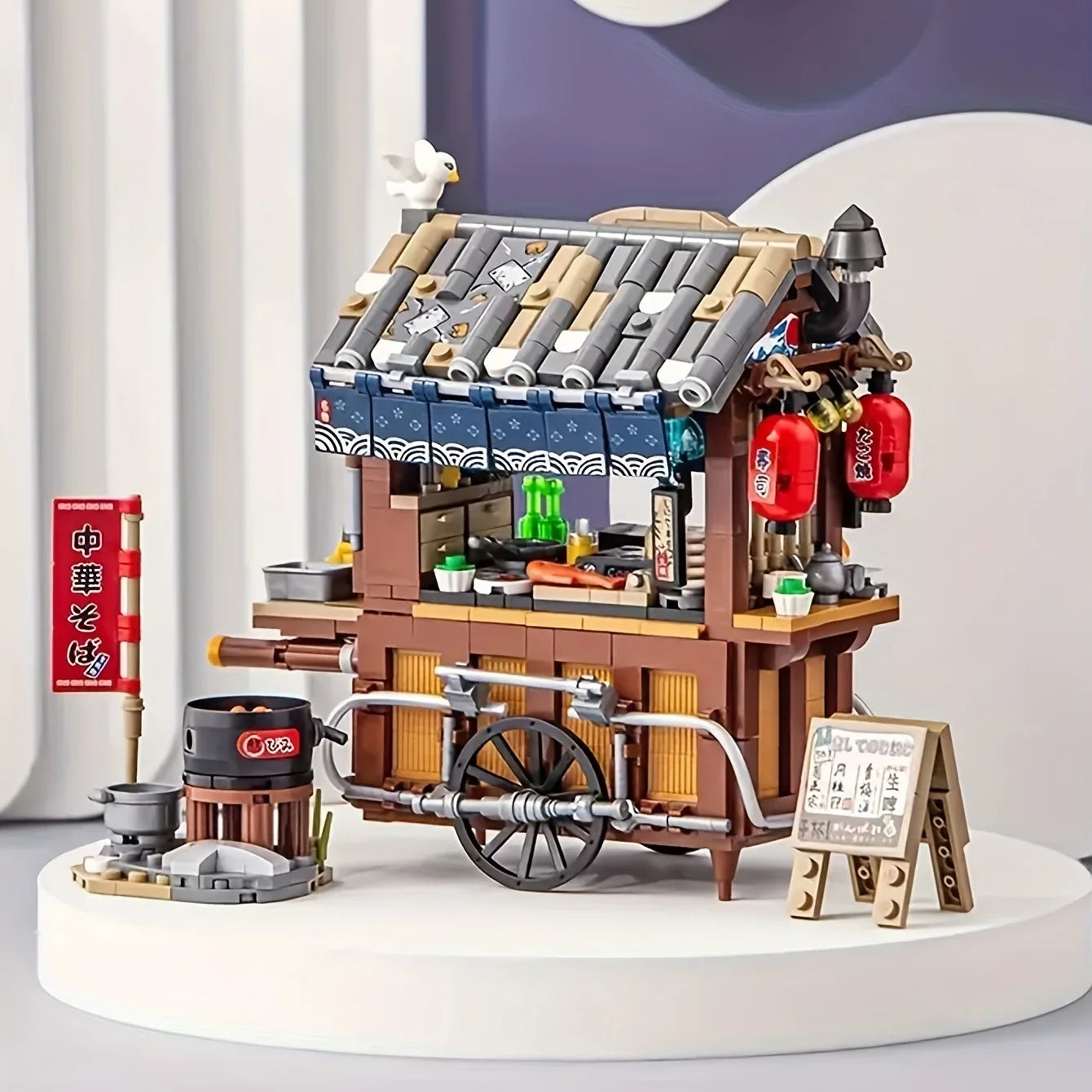 New Style Food Stall Braised Octopus Restaurant Mini Building Blocks by Smarsty