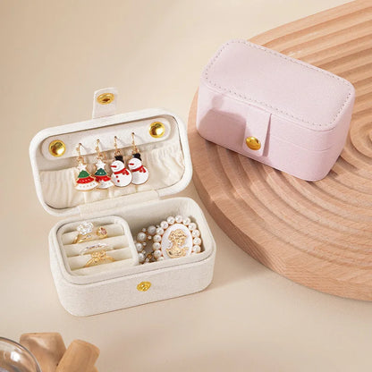 Portable Minimalist Pu Leather Jewelry Box for Travel - Smarsty