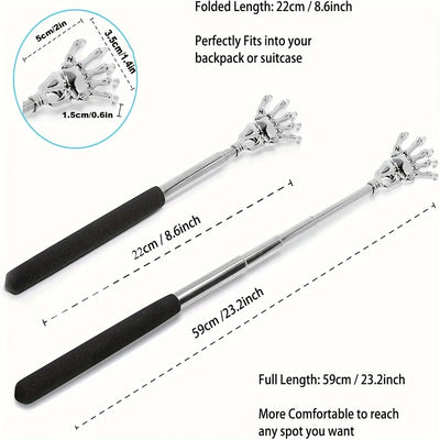 Portable Extendable Back Scratcher Stainless Steel Telescoping Back Scratcher for Both Human and Pets Extendable Back Massager - Smarsty