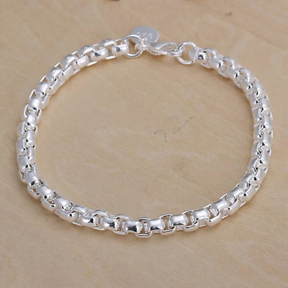 Sterling Silver Square Chain Bracelet Unisex Gift - Smarsty