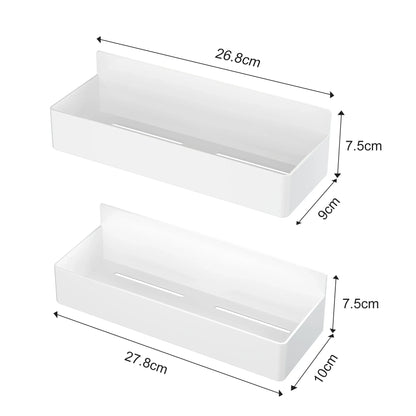 Strong Magnetic Shelves 2 Layers Black White Storage Rack Kitchen Plastic Spice Seasoning Organizer for Refrigerator Microwaves by Smarsty