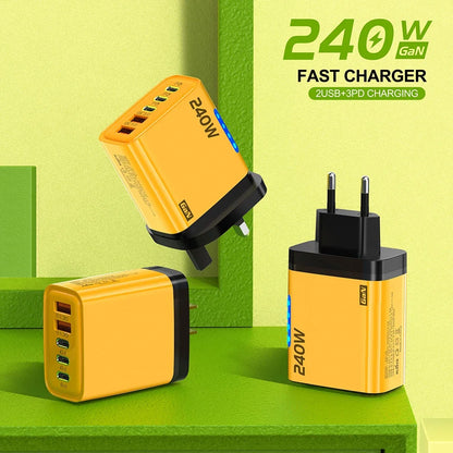 Five Port USB C PD Charger Fast Charge QC3 Multiport - Smarsty