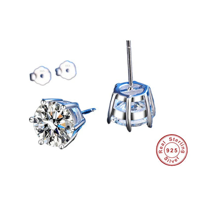 GRA Certified 0.3-3CT Moissanite Stud Earrings 925 Sterling - Smarsty