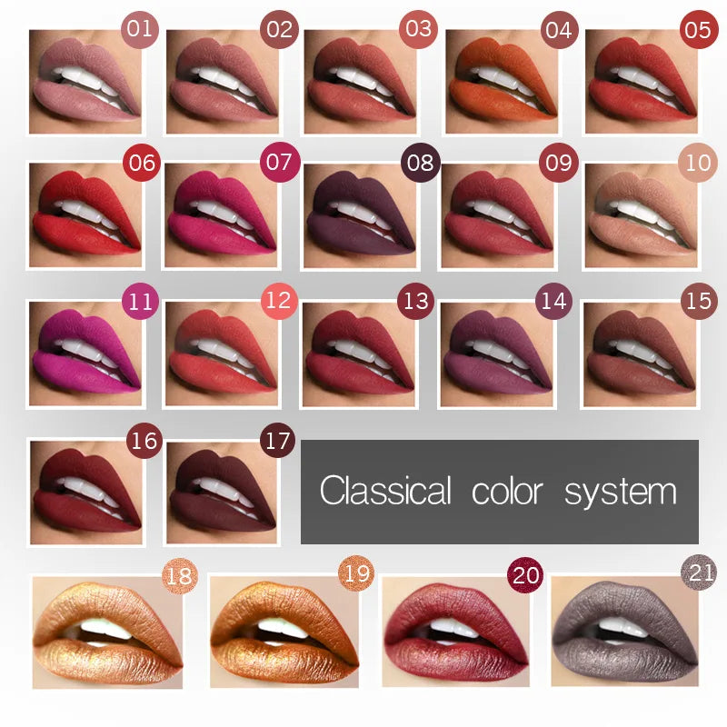Long Lasting Matte Liquid Lipstick 17 Vibrant Shades - Smarsty