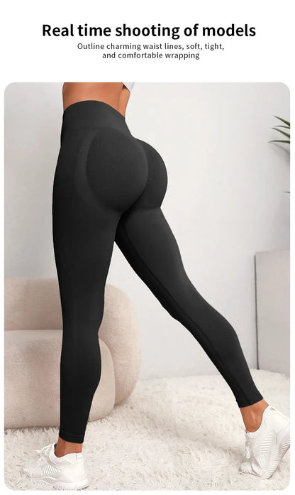Women Seamless Hip Lifting Women Seamless Sports Leggings High Waist Fitness Leggings Push Up Yoga Leggings Gym Clothing Sports - Smarsty