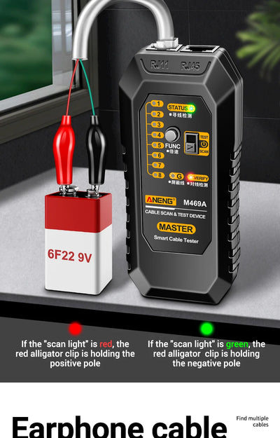 ANENG M469A Network Cable Tracker Tool with RJ45 and RJ11 Support - Smarsty