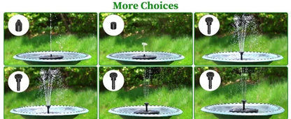 Outdoor Solar Fountain Pump Kit with 6 Nozzles - Smarsty