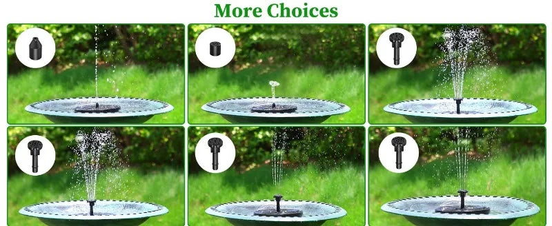 Outdoor Solar Fountain Pump Kit with 6 Nozzles - Smarsty
