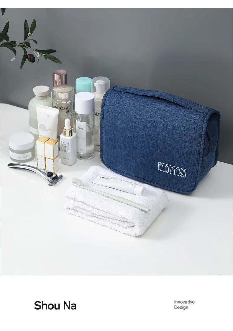 Oxford Fabric Men Business Portable Storage Bag Toiletries Organizer Women Cosmetic Bag Waterproof Hanging Travel Wash Pouch - Smarsty