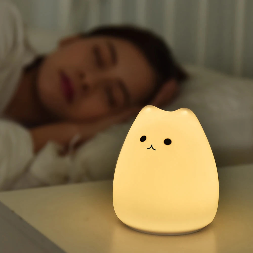 Cute Cat Night Light with Touch Sensor for Kids - Smarsty