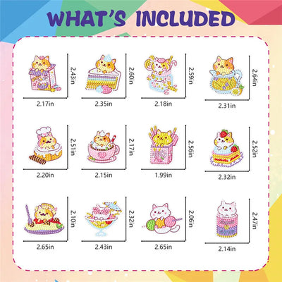 Cartoon Cat Burger DIY Diamond Painting Stickers - Smarsty