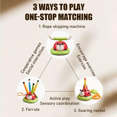 Upgrade Ladybug sporting toys Baseball 2/3/4/5-In-1 Sports Skipping Rope Machine Ferrule Jumping Toy Children Outdoor Play Games - Smarsty