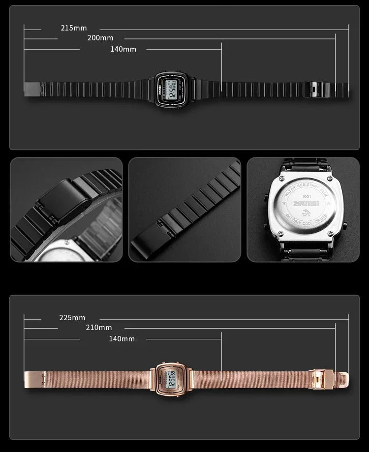 SKMEI 1901 Luxury Waterproof Digital Women's Watch - Smarsty