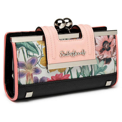 Women Wallet Leather Large Capacity Handbag Long Purse 10-card slots and clips Zero SY5025