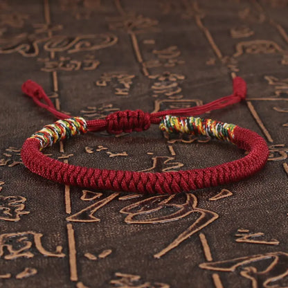 Tibetan Buddhist Lucky Bracelet Adjustable Red Thread Braid - Smarsty