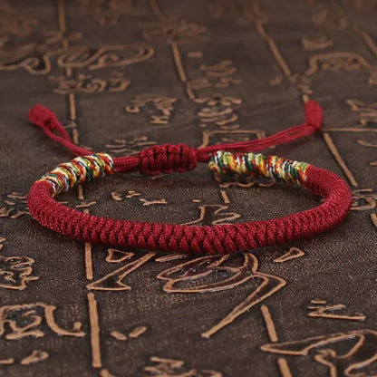 Tibetan Buddhist Lucky Bracelet Adjustable Red Thread Braid - Smarsty