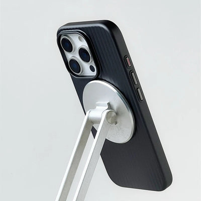 Fashion Plating 3D Luggage Stripes for Magsafe Phone Case for IPhone 17 16 15 14 Pro Max Shockproof Wireless Charge Matte Cover - Smarsty