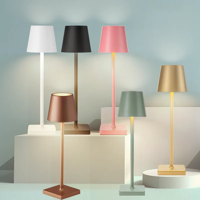 LED Touch Sensor Table Lamp 3 Color Desktop Night Light Bedside Creative Ambient Light Bar Outdoor Decoration Room Outdoor Decor - Smarsty
