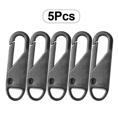 5pcs Universal Replacement Zipper Slider Metal Alloy Removal Zipper Puller Luggage Bag Zip Head DIY Craft Sewing Tool Repair Kit - Smarsty