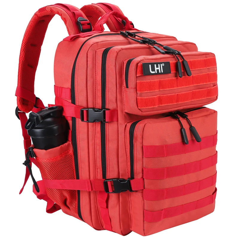 LHI 45L Tactical Backpack for Men and Women Large Athlete Gym Bag Outdoor Sports Hiking Survival Rucksack with Bottle Holder - Smarsty