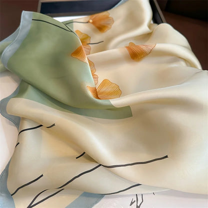 Luxury Silk Square Scarf for Women Spring Summer - Smarsty