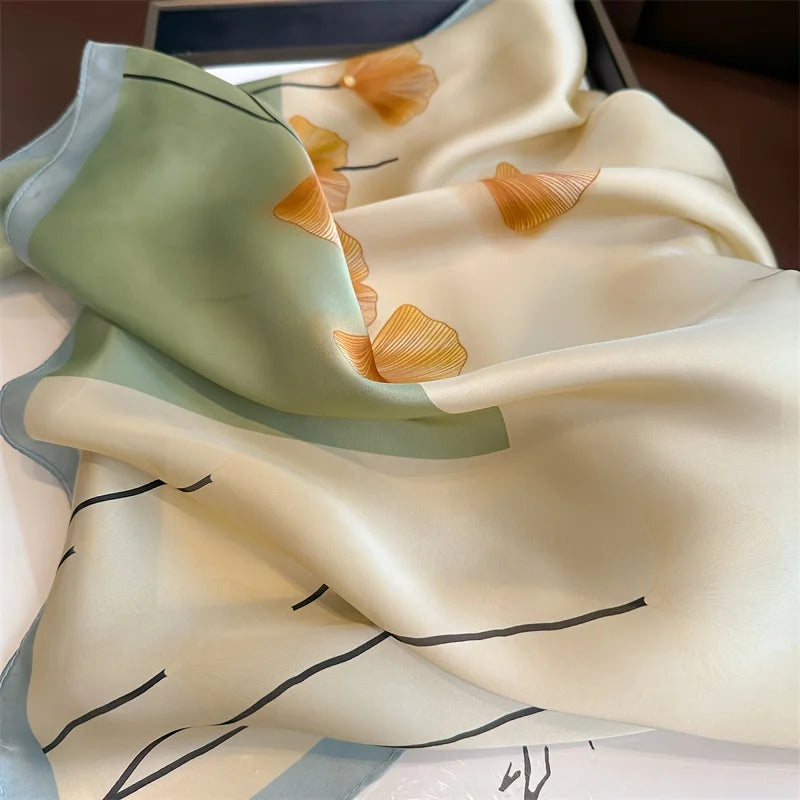 Luxury Silk Square Scarf for Women Spring Summer - Smarsty