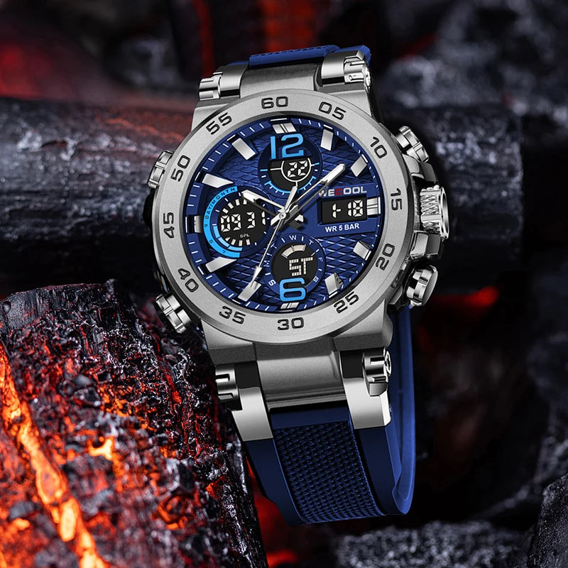 Wecool Waterproof Dual Display Alarm Clock Watch - Smarsty