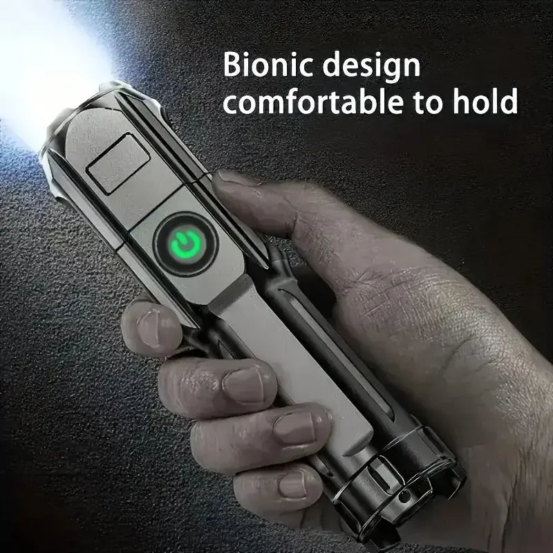 Powerful LED Flashlight Rechargeable USB Waterproof Zoom Fishing Hunting Camping 100,00 Lumen Tactical Flashlight LED Torch