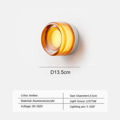 Modern LED Wall Lamp Amber Jelly Fixture for Home Decor - Smarsty