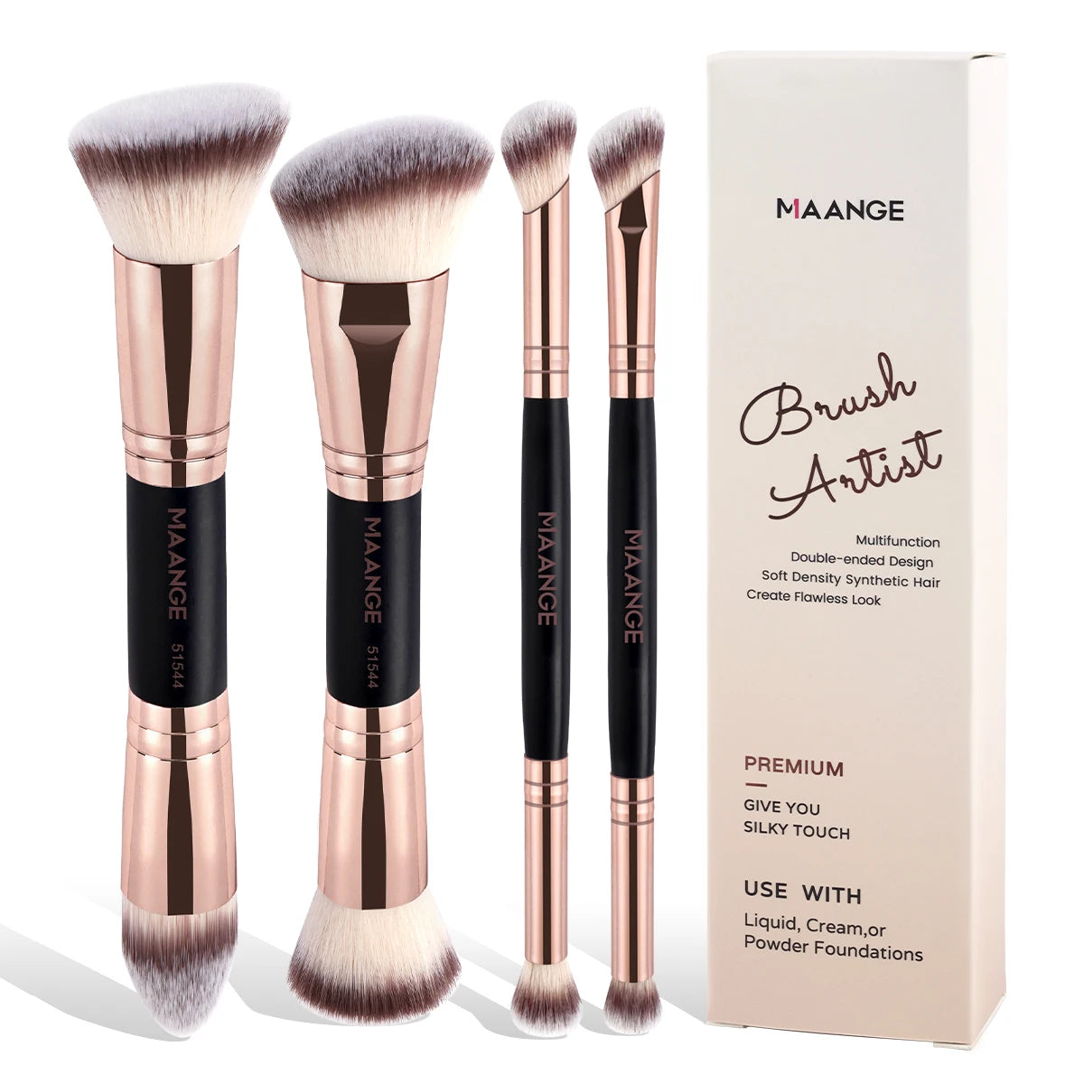 MAANGE 4 Piece Makeup Brush Set for Beginners - Smarsty