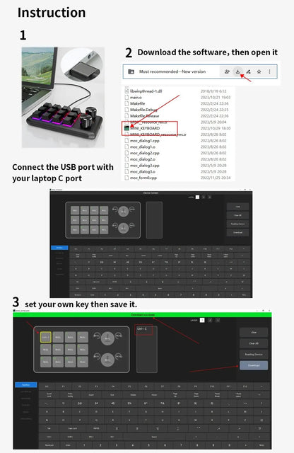 Bluetooth Macropad With 2 Knobs RGB 12 Key Mechanical