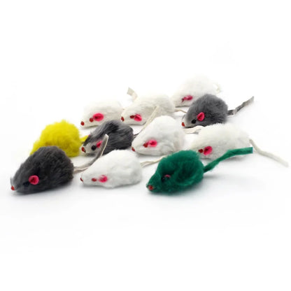 Rainbow Feather Mouse Toy for Cats with Rabbit Fur - Smarsty