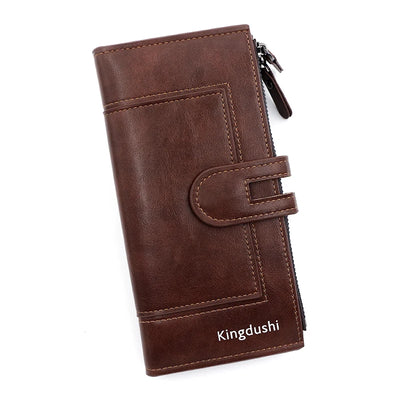 Fashionable New Women's Long Wallet, European and American Fashion Phone Bag, PU Leather Multi Card Carrying Bag - Smarsty