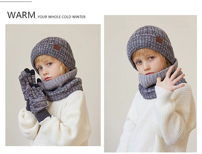 Kids Winter Hat Scarf Gloves Set Warm And Cozy Essentials - Smarsty