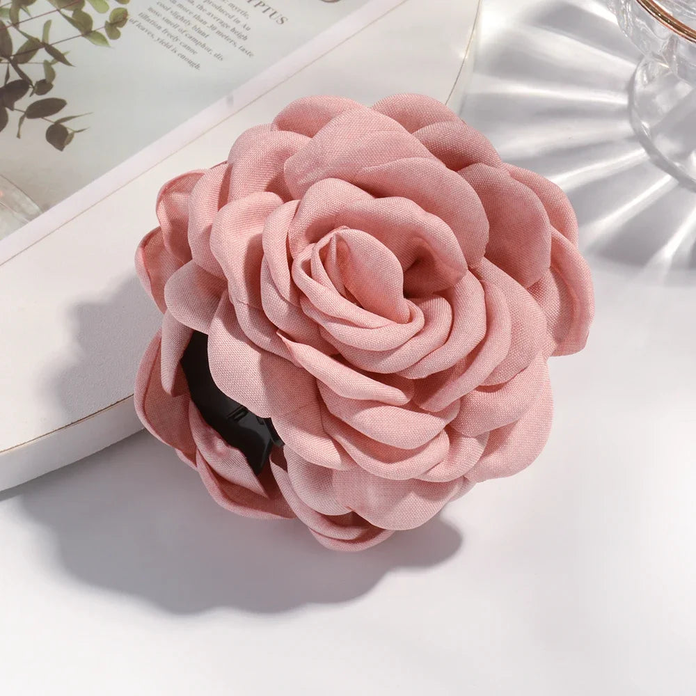 16 Color Rose Flower Hair Claw Clips Medium Secure Grip - Smarsty