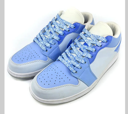 Flat Shoe Laces Cashew Flower Shoelaces for Sneakers Gilding Hand-painted Sports Casual Basketball Tennis Shoelace Shoestrings - Smarsty
