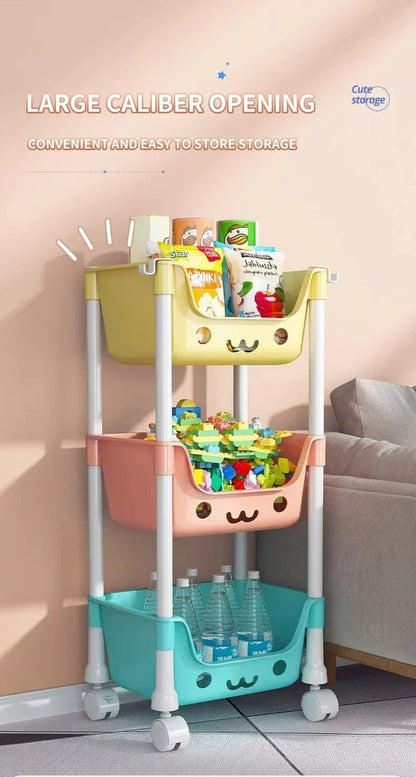 Storage Trolley Bookshelf Snack Rack For Children Storage Organizer Bathroom Accessories Closet Organizer Toy Kitchen Storage by Smarsty
