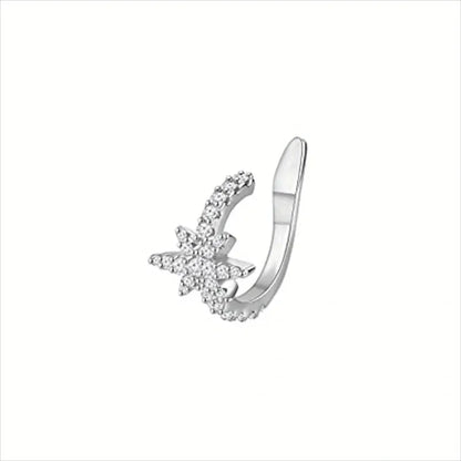 Cute Metal Leaf Earcuff Clip Earrings Comfy No Piercing - Smarsty