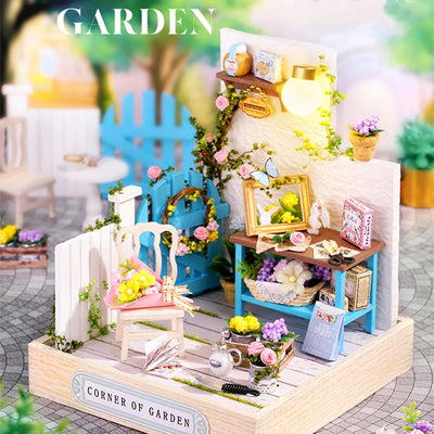Wooden Mini Miniature Doll House DIY Small House Kit 3D Puzzle Building Assembly House Furniture Toy Children's Birthday Gifts by Smarsty
